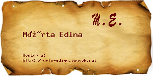 Márta Edina névjegykártya